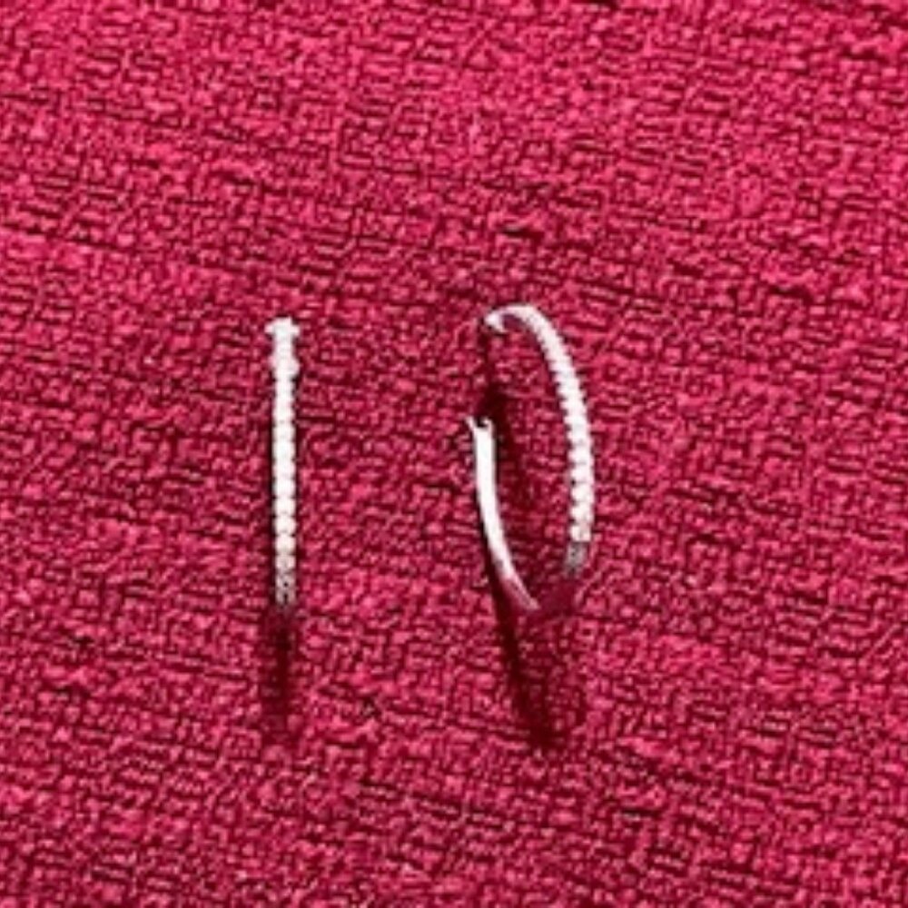 Affinity Diamond 14K White Gold Hoops
